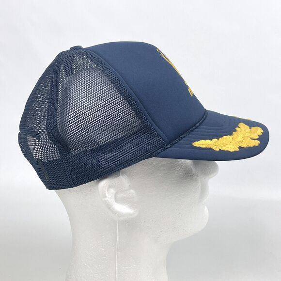 Vintage KING BEE Navy Blue Snapback Mesh Trucker Foam Rope Hat Scrambled Eggs - Picture 14 of 14
